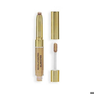 Revolution Pro Glam Eyeshadow Duo - Bejewel: Creamy Pencil & High Pigment Glitter Gel for Glamorous, Vegan, Cruelty-Free Eye Makeup Revolution Pro Eyeshadow Duo: Glitter, Vegan & Cruelty-Free eyeshadow duo, glitter eyeshadow, creamy eyeshadow pencil, vegan eyeshadow, cruelty-free eyeshadow, glam eye makeup, high pigment eyeshadow, easy blend eyeshadow, eyeshadow, makeup, eye makeup, glitter, glam, vegan, cruelty-free, eye pencil, beauty, cosmetics, high pigment, blendable, easy application, daytime makeup, 