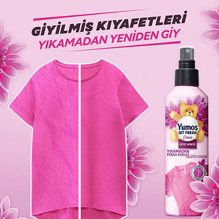 Yumos Jet Fresh Fabric Refreshing Spray Orkide Fragrance 6.76 fl oz - Quick Refresh, De-Wrinkle, Dermatologically Tested Yumos Jet Fresh Spray - Quick Refresh & De-Wrinkle fabric refreshing spray, clothing refresher, de-wrinkle spray, Yumos Jet Fresh, Orkide fragrance, quick refresh, dermatologically tested, fabric care, laundry convenience, freshness guaranteed, anti-wrinkle spray, travel essentials, busy professional, garment care, Yumos Extra softener, nonionic active ingredient, perfume, Benzisothiazoli