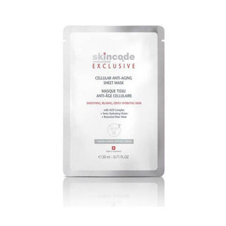 skincode anti-aging sheet mask 20ml packaging, skincode sheet mask applied on model's face Skincode Anti-Aging Sheet Mask - Youthful Radiance | 20ml Skincode Anti-Aging Sheet Mask - 20ml skincode, anti-aging, sheet-mask, skincare, beauty, hydration, facial-mask, youthful-skin, pampering, ai-generated