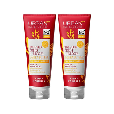 URBAN Care Sulfate-Free Shampoo for Curly & Wavy Hair - Hibiscus & Shea Butter, 2 x 250ml