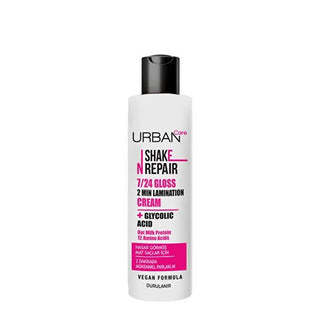Urban Care Shake N Repair Gloss Lamination Hair Spray: Repair, Shine & Protect - Vegan & Dermatologically Tested Urban Care Gloss Lamination Hair Spray - Shine & Repair hair spray, gloss lamination spray, hair repair spray, vegan hair spray, shine enhancing hair spray, damaged hair treatment, hair gloss treatment, glycolic acid hair treatment, amino acid hair repair, oat milk hair protein, gloss lamination technology, glycolic acid, amino acid blend, oat milk protein, vegan formula, dermatologically tested,