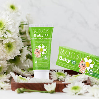 rocs baby toothpaste tube, chamomile extract baby toothpaste R.O.C.S Baby Toothpaste - Chamomile Extract | 35ml ROCS Baby Toothpaste - Chamomile Extract | 35ml baby-toothpaste, infant-care, rocs, chamomile, teething, oral-hygiene, natural-ingredients, parenting, toddler-toothcare, ai-generated