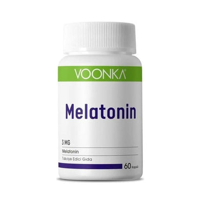 Voonka Melatonin 3mg - Natural Sleep Aid: Improve Sleep Quality & Regulate Circadian Rhythm - 60 Easy-to-Swallow Capsule