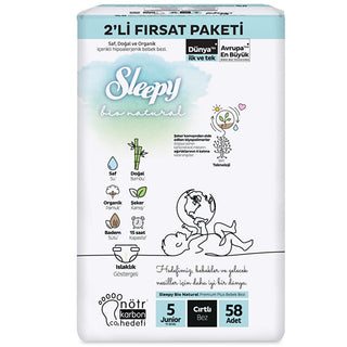 Sleepy Bio Natural Junior Baby Diapers (Size 5): Natural Bamboo, Organic Cotton | 15-Hour Absorbency, Wetness Indicator, Eco-Friendly Sleepy Bio Natural Size 5 Diapers: Bamboo & Organic Cotton baby diapers, natural baby diapers, organic cotton diapers, bamboo diapers, eco-friendly diapers, sensitive skin diapers, diapers with wetness indicator, junior baby diapers, Sleepy Bio Natural diapers, hypoallergenic diapers, baby essentials, diapering, natural diapers, eco diapers, comfortable diapers, absorbent dia
