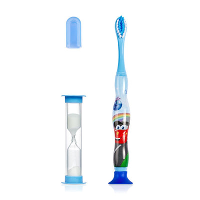 Benri Dent Children's Toothbrush with Soft Bristles & 2-Minute Sand Timer - Gentle on Teeth & Gums, Ergonomic Handle, Ki