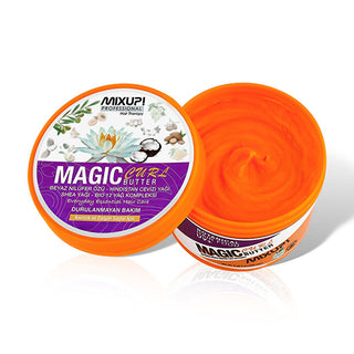 Mixup Magic Butter Curl: Vegan Curl Defining Cream for Frizz Control, Hydration & UV Protection - The Ultimate Curly Hair Product! Mixup Magic Curl Cream: Vegan Frizz Control & Curl Definition curl defining cream, curly hair product, vegan hair cream, cruelty free hair products, frizz control cream, hair moisturizer for curls, leave in conditioner for curly hair, UV protection hair cream, curl cream, hair cream, vegan, cruelty-free, frizz control, curl definition, hair hydration, UV protection, White Lotus 