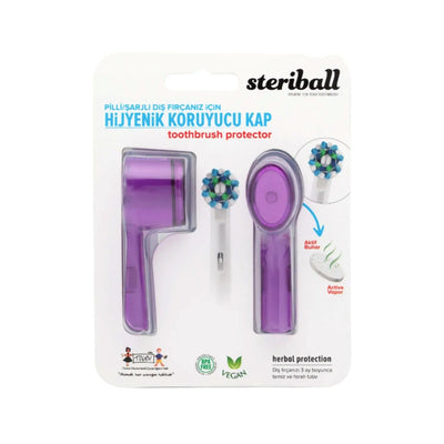 Steriball Hygienic Toothbrush Holder Purple 2-Pack - Electric Toothbrush Container for Steriball Brushes