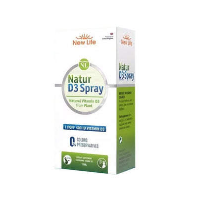 New Life Natur Vitamin D3 Spray Supplement 400 IU - Natural, Vegan-Friendly, Easy-to-Use Spray for Immune Support