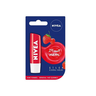 Nivea Strawberry Lip Care Stick - 24 Hour Moisturizing Lip Balm for Dry Lips Nivea Strawberry Lip Care Stick - 24 Hour Moisturizing Nivea Lip Care, Strawberry Lip Balm, Long-lasting Lip Moisturizer, Lip Stick, 24-hour Lip Care, Lip Care Products, Moisturizing Lip Care, Dry Lip Solution, Strawberry Flavored Lip Balm, Nivea Strawberry Lip Stick