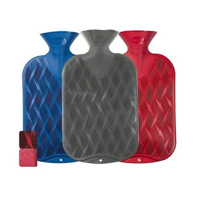 Fashy Wave Pattern Hot Water Bottle, 2L Capacity, TUV Certified - Comfort Relief for Menstrual Cramps and Cold Weather