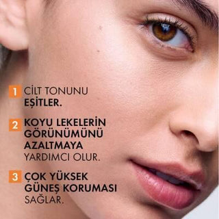 Vichy Capital Soleil SPF 50+ Tinted Sunscreen: Anti-Dark Spot Face Protection, Evens Skin Tone, High UVA/UVB Defense, Hypoallergenic Vichy SPF 50+ Tinted Sunscreen: Anti-Dark Spot, Even Skin sunscreen, SPF 50+ sunscreen, anti dark spot sunscreen, tinted sunscreen, sun protection for face, hypoallergenic sunscreen, sunscreen for dark spots, Vichy sunscreen, lekeleri gideren güneş kremi, leke karşıtı güneş kremi, sun protection, anti-aging, even skin tone, dark spot prevention, UVA protection, UVB protection,