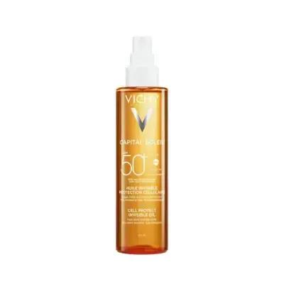 Vichy Capital Soleil SPF 50+ Sunscreen Oil - Moisturizing Sun Protection for Sensitive Skin, 6.76 fl oz