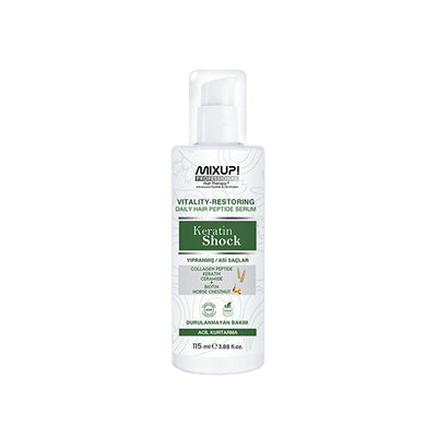 Mixup! Mixup. Keratin Hair Serum: Repair, Smooth & Shine - Peptide, Collagen, Anti-Frizz Treatment for Damaged Hair, Spl