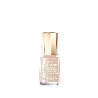 Mavala Mini Color Nail Polish - Ivory Beige 5ml - Portable & Travel-Friendly Cosmetic Nail Care
