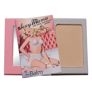 thebalm sexy mama translucent powder front view, thebalm sexy mama translucent powder product texture theBalm Sexy Mama Translucent Powder - Shine Control for Makeup Users and Beauty Enthusiasts | 0.35 oz theBalm Sexy Mama Translucent Powder - Shine Control makeup, translucent-powder, shine-control, thebalm, beauty, oil-absorbing, mattifying, foundation-setting, cosmetics, ai-generated