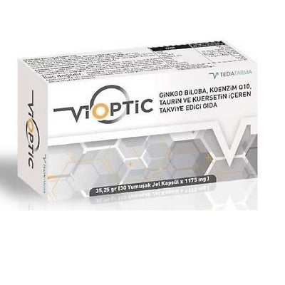 Vioptic: Ginkgo Biloba, CoQ10, Taurine, & Quercetin Supplement - Boost Brain Health, Memory & Antioxidant Support - 30 S