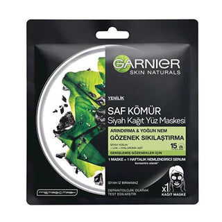 Garnier Charcoal Face Mask with Black Algae Extract and Hyaluronic Acid for Pore Tightening - Moisturizing and Purifying Skincare Garnier Charcoal Face Mask - Pore Tightening & Moisturizing face mask, charcoal face mask, pore tightening face mask, hyaluronic acid face mask, black algae extract face mask, moisturizing face mask, purifying face mask, skincare, natural ingredients face mask, Garnier, skincare routine, pore tightening, deep cleansing, moisturizing, natural ingredients, relaxation, self-care, be