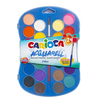 Carioca 24-Piece Watercolor Paint Set for Kids - Vibrant, Washable Paints for Artistic Creations Carioca 24-Piece Watercolor Paint Set for Kids watercolor paint set, children's art supplies, washable paints, artistic paints for kids, 24-piece paint set, Carioca, art supplies, kids' crafts, children's art, educational toys, creative play, art projects