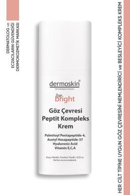 dermoskin be bright eye cream packaging, dermoskin be bright eye cream application Dermoskin Be Bright Eye Cream - Peptide Complex | 15ml Dermoskin Be Bright Eye Cream - Peptide Complex | 15ml dermoskin, eye-cream, peptide-complex, dark-circles, puffiness, fine-lines, eye-care, skin-rejuvenation, moisturizing, ai-generated
