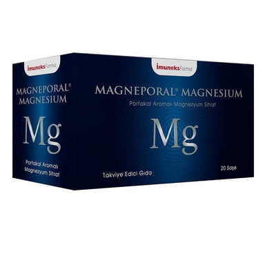 İmuneks Farma _muneks Farma Magneporal Magnesium Citrate Supplement - 250mg per Sachet, Orange Flavored, 20 Sachets