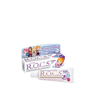 Rocs Kids Toothpaste for Children Aged 4-7, Balloon Rubber Flavor, 45g - Promotes Healthy Oral Hygiene for Kids Rocs Kids Toothpaste for Healthy Smiles Kids toothpaste, Children's oral hygiene, Toothpaste for 4-7 year olds, Rocs Kids toothpaste, Kids dental care products, Oral hygiene for kids, Healthy smile, Children's dental health, Kids oral care, Toothpaste with fun flavor