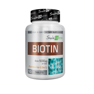 Suda Vitamin Biotin 5000 mcg Biotin Supplement - 50 Tablets for Hair, Skin & Nail Health Suda Vitamin Biotin 5000 mcg - Hair, Skin & Nail Health biotin supplement, 5000 mcg biotin, vitamin biotin, biotin tablets, dietary supplement biotin, hair growth supplement, skin health supplement, nail health supplement, health and beauty, wellness products, dietary supplements, vitamins and minerals