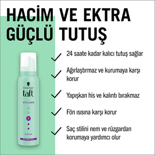 Taft Volume Hair Styling Mousse - Collagen Enriched, 48hr Strong Hold, 5.07 fl oz