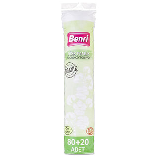 Benri Organic Makeup Removal Pads - Gentle, Effective, and Eco-Friendly - 80+20 Count Benri Organic Makeup Remover Pads - Gentle & Eco-Friendly organic makeup remover pads, dermatologically tested makeup remover, eco-friendly makeup removal, cotton makeup remover pads, sustainable beauty products, gentle skincare, effective makeup removal, sensitive skin friendly, eco-conscious beauty, recyclable packaging, Benri, makeup removal, skincare essentials