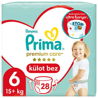 Prima Premium Care Diapers Size 6 - 28 Count - Leakproof Baby Diapers Prima Premium Care Diapers Size 6 - Comfort & Protection baby diapers, premium diapers, diapers for newborns, disposable diapers, leakproof diapers, Prima diapers, Size 6 diapers, 28 count diapers, baby care products, diapering essentials