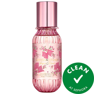 LoveShackFancy Mini Sugar Blush Hair & Body Perfume Mist: Vanilla Passion Fruit Fragrance, Sweet Fruity Floral Scent, Al