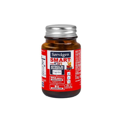 Sorvagen Kids Dietary Supplement with Citicoline, Omega 3, and B12 - 60 Soft Capsules for Cognitive Support and Overall 