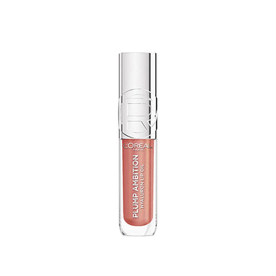 L'Oreal Paris Plump Ambition Hyaluron Lip Oil: Nude Macaron, Intense Hydration & Plumping Lip Gloss for Fuller, Smoother