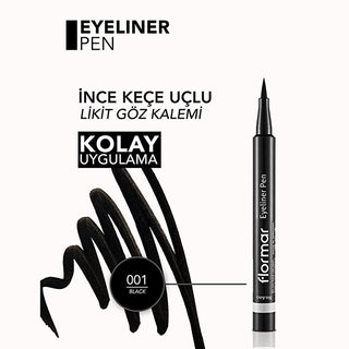 Flormar Matte Black Felt Tip Eyeliner: Intense Pigment, Long Lasting, Precise Liquid Definition - Smudge Proof for Dramatic Eyes Flormar Matte Black Eyeliner: Long Lasting, Smudge Proof Matte Eyeliner, Felt Tip Eyeliner, Black Eyeliner, Long Lasting Eyeliner, Pigmented Eyeliner, Flormar Eyeliner, Liquid Eyeliner, Precise Eyeliner, Smudge Proof Eyeliner, eyeliner, eye makeup, matte finish, dramatic eyes, precise application, long-lasting, intense pigment, makeup, beauty, defining eyes, enhancing eyes, felt-t