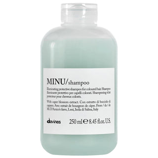 Davines MINU Color Treated Hair Shampoo: Sulfate Free, Paraben Free - Hydrating & Color Protecting with Salina Caper Blossom Davines MINU Shampoo: Color Protecting & Sulfate Free color treated hair shampoo, sulfate free shampoo, paraben free shampoo, color protecting shampoo, shampoo for colored hair, hydrating shampoo for color treated hair, salina caper blossom shampoo, gentle shampoo for color treated hair, color safe shampoo, hair color protection, hydrating shampoo, moisturizing shampoo, hair care, sal