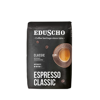 tchibo espresso classic coffee package, coffee beans close-up Tchibo Espresso Classic Coffee - Strong & Characteristic | 17.6 oz Tchibo Espresso Classic Coffee - Rich Flavor | 17.6 oz coffee, espresso, tchibo, arabica, robusta, barista, cafe-owners, strong-flavor, brewing, ai-generated