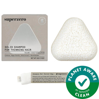 Superzero Strengthening & Scalp Stimulating Shampoo Bar for Thinning Hair - Vegan, Sulfate-Free, Eco-Friendly Superzero Shampoo Bar for Thinning Hair - Vegan & Sulfate-Free shampoo bar, thinning hair, sulfate-free shampoo, vegan hair care, eco-friendly beauty products, hair care, natural shampoo, scalp stimulation, hair growth, sustainable beauty, cruelty-free, gluten-free, recyclable packaging, clean beauty