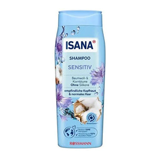 Isana Sensitive Scalp Shampoo: Gentle, Silicone-Free Formula with Cotton Flower & Blue Cornflower for Normal Hair - Dermatologically Tested Isana Sensitive Scalp Shampoo: Gentle & Silicone-Free sensitive scalp shampoo, silicone-free shampoo, gentle shampoo, cotton flower shampoo, blue cornflower shampoo, shampoo for normal hair, dermatologically tested shampoo, hair care, Isana shampoo, shampoo, sensitive scalp, silicone free, cotton flower extract, blue cornflower extract, panthenol, wheat protein, gentle 