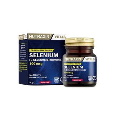 Nutraxin Selenium 100 mcg Dietary Supplement - 100 Tablets for Adult Health Support