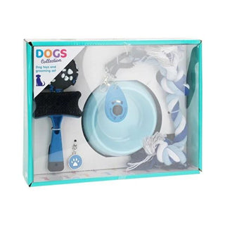 KPM Dog Play and Grooming Set - 6 Piece Kit: Toys, Fur Brush, Training Clicker & More - Keep Your Pup Happy & Healthy! KPM Dog Play & Grooming Set - Toys, Brush & More | Keep Pup Happy dog grooming set, dog play set, dog toys, dog fur brush, dog training clicker, puppy grooming kit, dog rope toy, dog ball toy, pet supplies, dog collar, dog toy, dog brush, dog training, puppy kit, pet grooming, dog play, rope toy, ball toy, pet bowl, blue, polypropelene, interactive dog toy, shedding control, positive reinfo