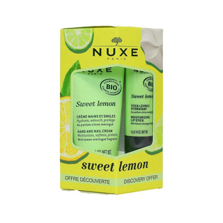 Nuxe Sweet Lemon Moisturizing Lip and Hand Cream Set - Hydrating Skincare Products for Dry Lips and Hands Nuxe Sweet Lemon Lip & Hand Cream Set Nuxe Sweet Lemon, moisturizing lip balm, protective hand cream, skincare set, hydrating skincare products, lip and hand care, dry lip relief, hand moisturizer, skincare routine, travel-friendly skincare, nourishing lip care