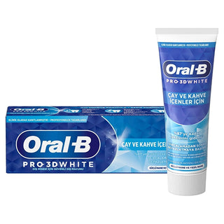 Oral-B 3D White Toothpaste for Tea and Coffee Drinkers - Long Lasting Freshness & Surface Stain Removal Oral-B 3D White Toothpaste for Tea & Coffee Drinkers Oral-B 3D White, Toothpaste for tea and coffee drinkers, Surface stain removal toothpaste, Long-lasting freshness toothpaste, Mint flavored toothpaste, Oral care, Whitening toothpaste, Dental hygiene, Tea drinker oral care, Coffee drinker oral care, Stain removal toothpaste, Fresh breath toothpaste