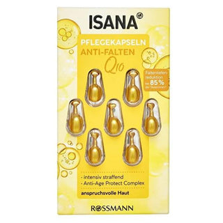 Isana Anti-Aging Serum Capsules Q10 - 7 Capsules for Smoother Skin Isana Q10 Anti-Aging Serum Capsules for Smoother Skin anti-aging serum, Q10 skincare, anti-wrinkle capsules, antioxidant skincare, Isana skincare products, skincare routine, fine lines and wrinkles, smoother skin, radiant skin, convenient skincare, antioxidant-rich products