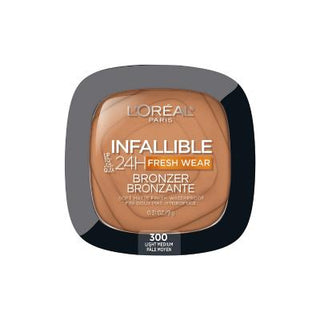 L'Oreal Paris Infallible 24H Fresh Wear Matte Bronzer - Light Medium - Water Resistant, Long Lasting Sun-Kissed Glow L'Oreal Matte Bronzer - Light Medium - 24H Wear, Water Resistant matte bronzer, water resistant bronzer, light medium bronzer, long lasting bronzer, Loreal bronzer, 24H bronzer, powder bronzer, matte finish bronzer, bronzer, matte finish, water resistant, light medium shade, ultra-fine pigments, 24H wear, sun-kissed glow, matte makeup, long-wearing makeup, makeup, cosmetics, beauty, contour, 