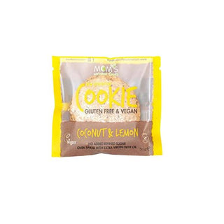 Mom's Gluten-Free Coconut & Lemon Cookie - Made with Quinoa Flour & Chia Seeds, 50g Mom's Gluten-Free Coconut Lemon Cookie - Healthy Snack Gluten-Free Cookie, Coconut Lemon Cookie, Quinoa Flour Cookie, Gluten-Free Baking, Healthy Snack Option, Gluten-Free Snacks, Coconut Cookies, Lemon Cookies, Quinoa Flour Baking, Health Conscious Snacks, Snack for Gluten Intolerance, Nutritious Cookies