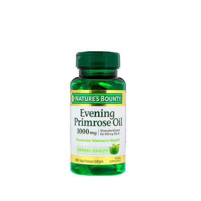 Nature's Bounty Evening Primrose Oil 1000mg: Natural Hormonal Balance & Radiant Skin Support - 60 Softgels