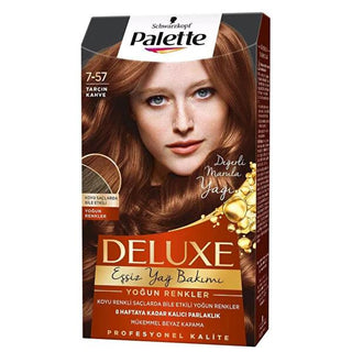 Palette Deluxe Hair Dye - Intense, Long-Lasting Color with Nourishing Properties | Tarçın Kahve No: 7-57 Palette Deluxe Hair Dye - Intense, Long-Lasting Color hair dye, intense hair color, long-lasting hair color, nourishing hair dye, Palette Deluxe Saç Boyası, hair care, color-treated hair, vibrant hair color, moisturizing hair dye, conditioning hair dye, Tarçın Kahve, No: 7-57