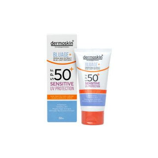 dermoskin sensitive uv protection spf50 30ml, sunscreen for sensitive skin, bottle of dermoskin uv protection sunscreen Dermoskin Sensitive UV Protection SPF 50+ - 30 ml Dermoskin UV Protection SPF 50+ - Sensitive Skin Formula dermoskin, sunscreen, uv-protection, spf50, sensitive-skin, skin-care, sun-care, vegan, pepha-age, ai-generated