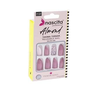Nascita 24-Piece Almond Shape Leopard Print Pink Artificial Nails - Fake Nail Tips for Fashion & Nail Art Nascita Pink Leopard Print Almond Artificial Nails - Buy Now! artificial nails, nail tips, almond nails, leopard print nails, pink nails, fake nails, nail beauty products, nail fashion, nail art, cosmetic nail enhancement, temporary nail solution, fashion nails, nail accessories