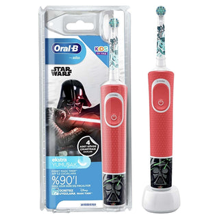 oral-b kids electric toothbrush star wars design, star wars themed stickers for customization, soft bristled toothbrush for kids, electric toothbrush with timer and charging capability Oral-B Kids Star Wars Electric Toothbrush - Gentle Cleaning for Young Fans | Age 3+ Oral-B Kids Star Wars Electric Toothbrush oral-b, electric-toothbrush, kids-dental-care, star-wars, children-toothbrush, gentle-cleaning, parenting, toothbrush-for-kids, disney-magic-timer, ai-generated