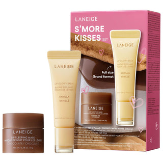 LANEIGE S'more Kisses Lip Care Set - Hydrating Lip Balm & Sleeping Mask Duo with Antioxidants LANEIGE S'more Kisses Lip Care - Hydrating Balm & Mask Lip Care Set, Hydrating Lip Balm, Lip Sleeping Mask, Antioxidant Lip Care, Natural Lip Products, Paraben-Free Cosmetics, Sulfate-Free Beauty Products, Vitamin C Lip Care, Lip Hydration, Skincare for Lips, Clean Beauty, Gift Sets, Lip Care Duo